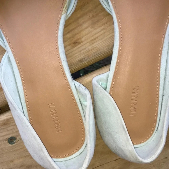 F21 Mint Green D’Orsay Ballet Flats Shoes Loafers - Picture 7 of 9